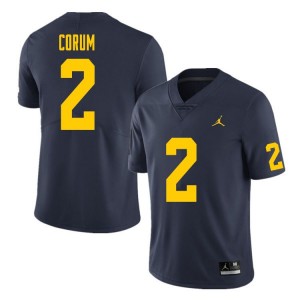 #2 Blake Corum Michigan Wolverines College Football For Men's Jersey - Navy