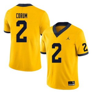 #2 Blake Corum Michigan Wolverines College Football Men's Jersey - Yellow