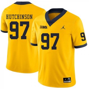 #97 Aidan_Hutchinson Michigan Wolverines College Football Men's Jersey - Yellow