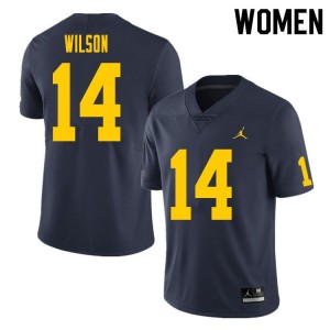 #14 Roman Wilson Michigan Wolverines College Football For Women's Jersey - Navy