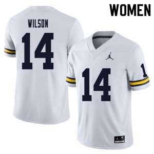 #14 Roman Wilson Michigan Wolverines College Football Womens Jersey - White
