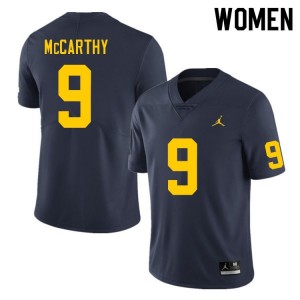 #9 J.J. McCarthy Michigan Wolverines College Football For Women's Jersey - Navy