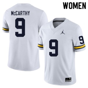 #9 J.J. McCarthy Michigan Wolverines College Football Womens Jersey - White