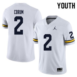 #2 Blake Corum Michigan Wolverines College Football Youth Jersey - White