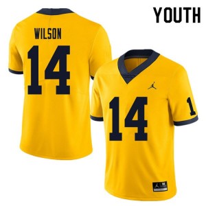#14 Roman Wilson Michigan Wolverines College Football Youth(Kids) Jersey - Yellow