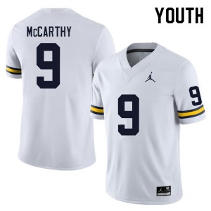 #9 J.J. McCarthy Michigan Wolverines College Football Youth Jersey - White