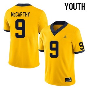 #9 J.J. McCarthy Michigan Wolverines College Football Youth(Kids) Jersey - Yellow