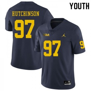 #97 Aidan_Hutchinson Michigan Wolverines College Football For Youth Jersey - Navy