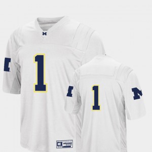 #1 Michigan Wolverines Colosseum College Football Men Jersey - White