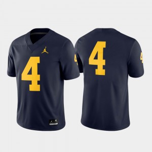 #4 Michigan Wolverines Game College Football Men's Jersey - Navy