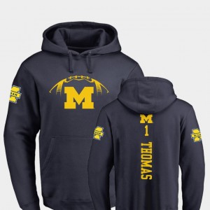 #1 Ambry Thomas Michigan Wolverines For Men's Backer College Football Hoodie - Navy