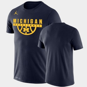 Michigan Wolverines For Men Performance Basketball Drop Legend T-Shirt - Navy