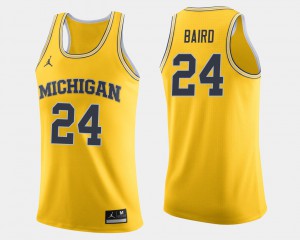 #24 C.J. Baird Michigan Wolverines For Men College Basketball Jersey - Maize