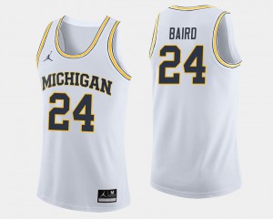 #24 C.J. Baird Michigan Wolverines College Basketball Men's Jersey - White