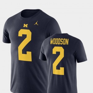 #2 Charles Woodson Michigan Wolverines Jordan Football Performance For Men T-Shirt - Navy