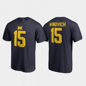 #15 Chase Winovich Michigan Wolverines College Legends For Men's Name & Number T-Shirt - Navy