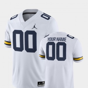 #00 Michigan Wolverines 2018 Game College Football For Men Custom Jersey - White