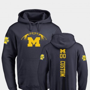 #00 Michigan Wolverines Backer College Football For Men's Custom Hoodies - Navy