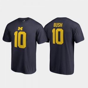 #10 Devin Bush Michigan Wolverines Men's College Legends Name & Number T-Shirt - Navy