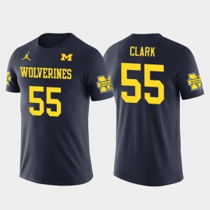 #55 Frank Clark Michigan Wolverines Men Future Stars Seattle Seahawks Football T-Shirt - Navy