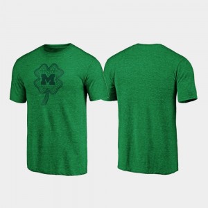 Michigan Wolverines St. Patrick's Day Celtic Charm Tri-Blend For Men's T-Shirt - Green