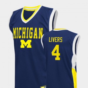 #4 Isaiah Livers Michigan Wolverines Fadeaway College Basketball Men Jersey - Blue