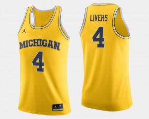 #4 Isaiah Livers Michigan Wolverines Men College Basketball Jersey - Maize