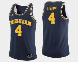 #4 Isaiah Livers Michigan Wolverines College Basketball Mens Jersey - Navy