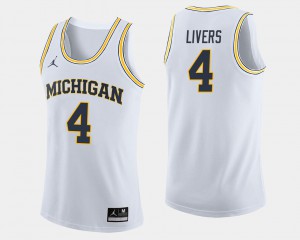 #4 Isaiah Livers Michigan Wolverines Men's College Basketball Jersey - White