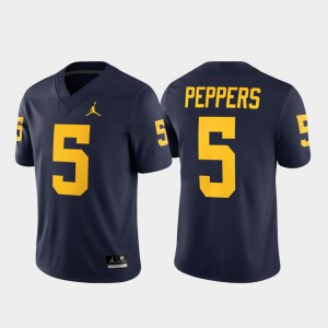 #5 Jabrill Peppers Michigan Wolverines For Men's Alumni Player Game Jersey - Navy