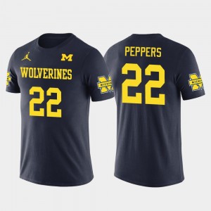 #22 Jabrill Peppers Michigan Wolverines Future Stars Cleveland Browns Football For Men T-Shirt - Navy