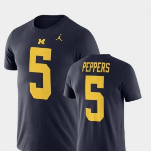 #5 Jabrill Peppers Michigan Wolverines Jordan Football Performance Mens T-Shirt - Navy