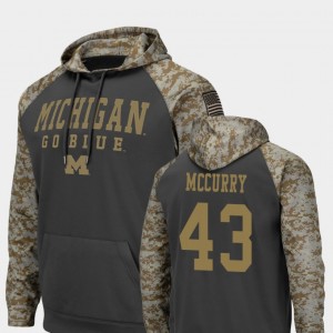 #43 Jake McCurry Michigan Wolverines Men's United We Stand Colosseum Football Hoodie - Charcoal