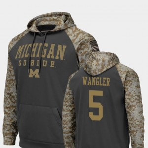 #5 Jared Wangler Michigan Wolverines United We Stand Colosseum Football For Men Hoodie - Charcoal