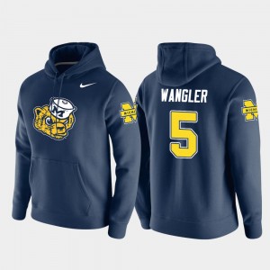 #5 Jared Wangler Michigan Wolverines Vault Logo Club Pullover For Men's Hoodie - Navy