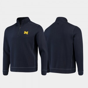 Michigan Wolverines College Sport Nassau Men's Half-Zip Pullover Tommy Bahama Jacket - Navy
