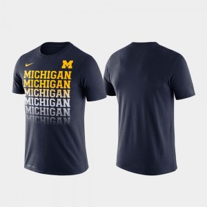 Michigan Wolverines Fade Mens Performance T-Shirt - Navy