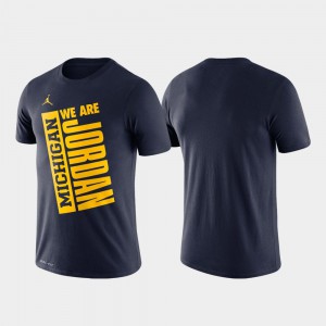 Michigan Wolverines Mens Basketball Performance Just Do It T-Shirt - Navy