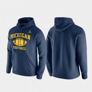 Michigan Wolverines Men's Club Fleece Retro Football Hoodie - Navy