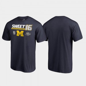 Michigan Wolverines Sweet 16 Backdoor For Men's March Madness 2019 NCAA Basketball Tournament T-Shirt - Navy
