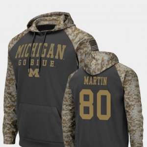 #80 Oliver Martin Michigan Wolverines For Men Colosseum Football United We Stand Hoodie - Charcoal