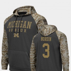 #3 Quinn Nordin Michigan Wolverines United We Stand Colosseum Football For Men Hoodie - Charcoal