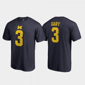 #3 Rashan Gary Michigan Wolverines Mens Name & Number College Legends T-Shirt - Navy