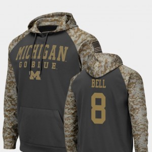 #8 Ronnie Bell Michigan Wolverines For Men's United We Stand Colosseum Football Hoodie - Charcoal