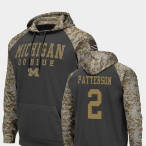 #2 Shea Patterson Michigan Wolverines For Men's United We Stand Colosseum Football Hoodie - Charcoal