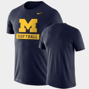 Michigan Wolverines Drop Legend For Men's Performance Softball T-Shirt - Navy