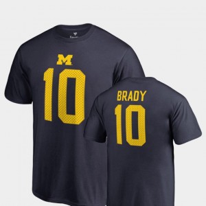#10 Tom Brady Michigan Wolverines College Legends For Men's Name & Number T-Shirt - Navy