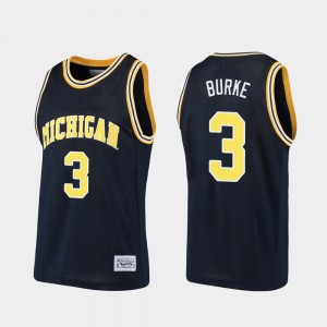 #3 Trey Burke Michigan Wolverines For Men's Alumni Basketball Jersey - Navy