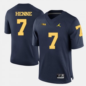 #7 Chad Henne Michigan Wolverines College Football Mens Jersey - Navy Blue