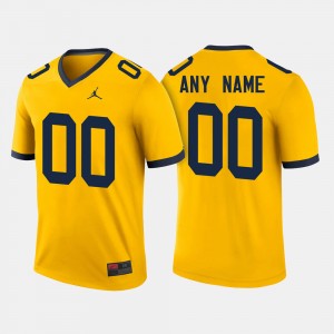 #00 Michigan Wolverines For Men College Football Customized Jersey - Maize